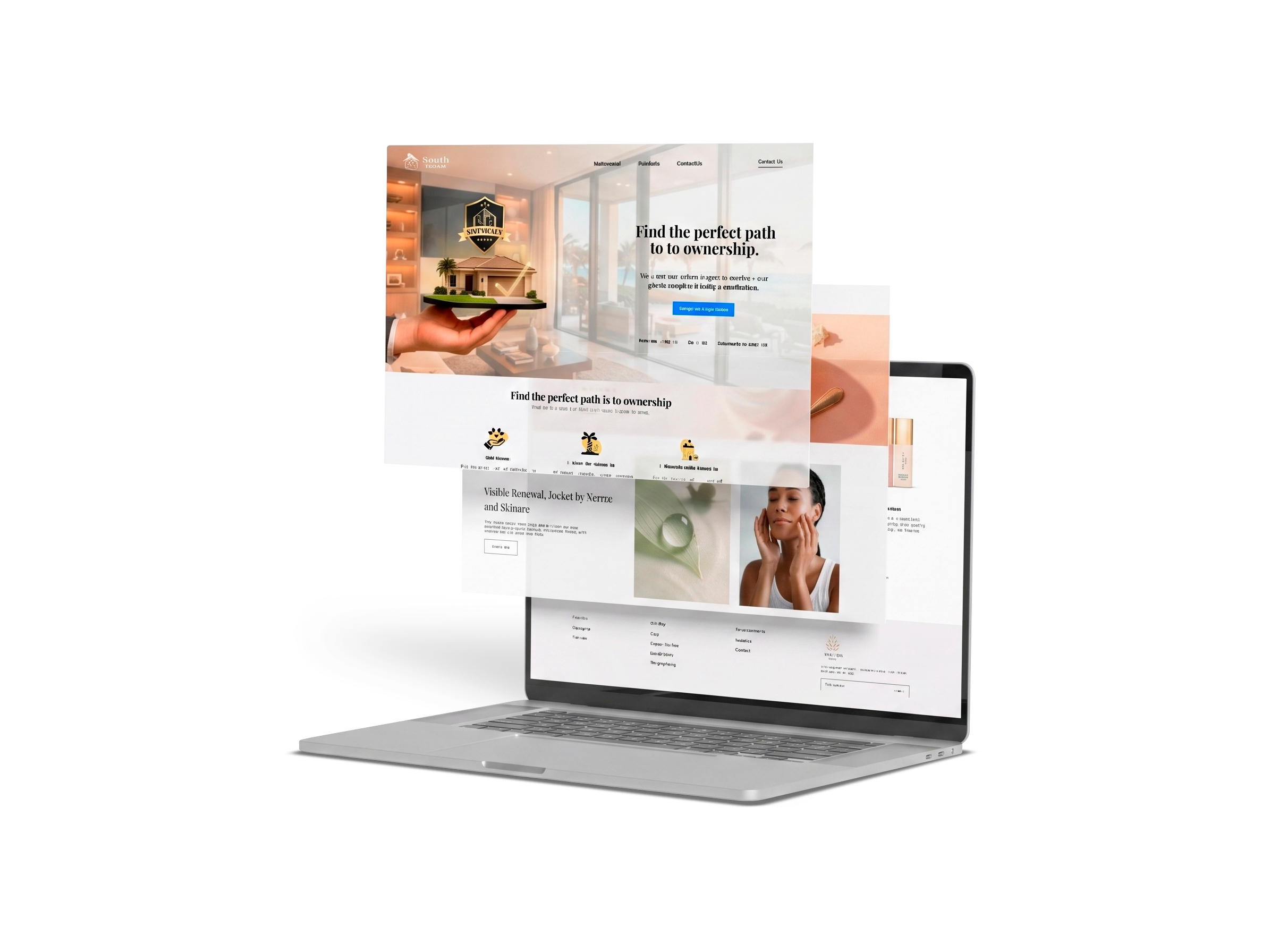 Laptop displaying multiple small business websites built by StellerWeb