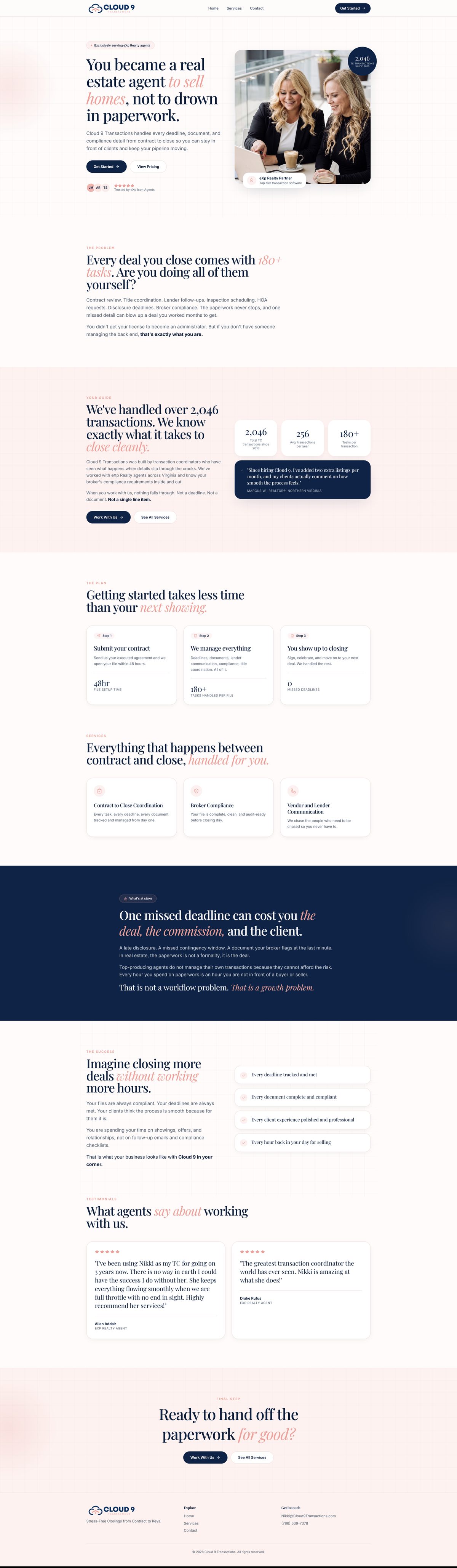 Cloud 9 Transactions website